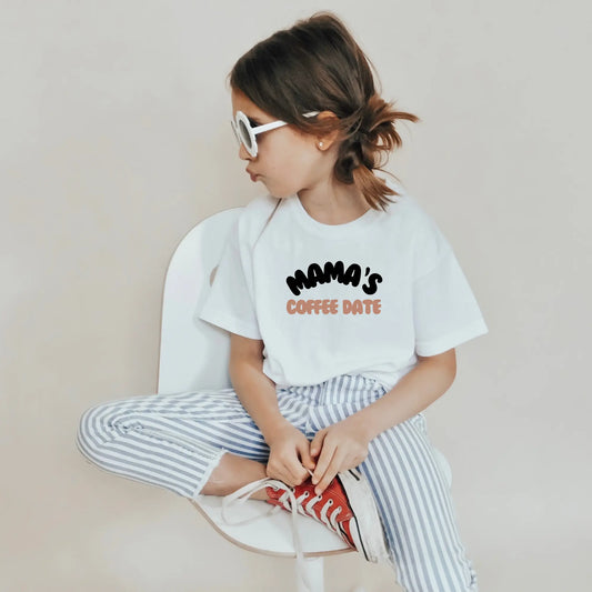 Mama's Coffee Date Tee in White